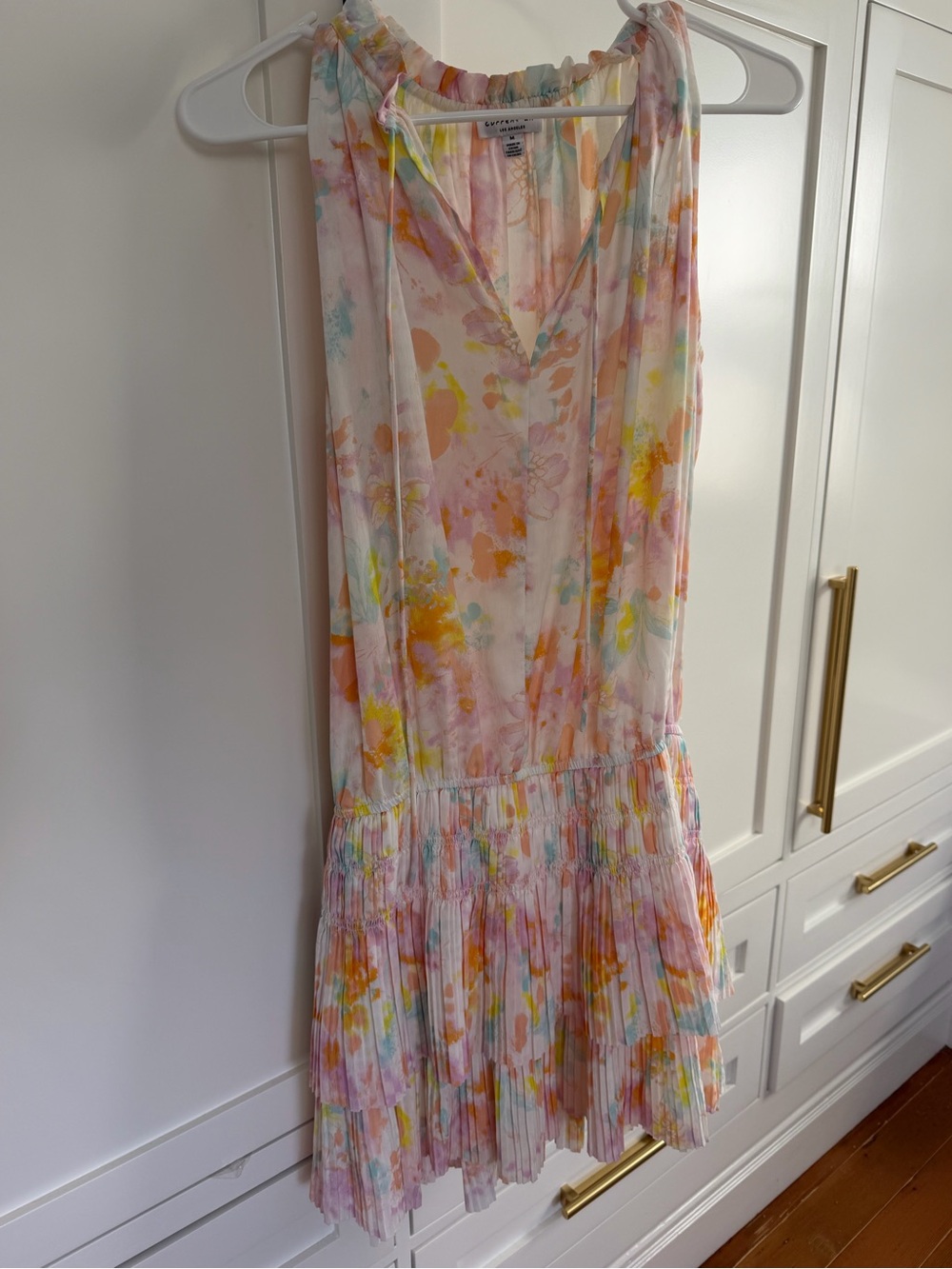 Current Air Pastel Floral Pleated Sundress - Pink, Yellow, Blue